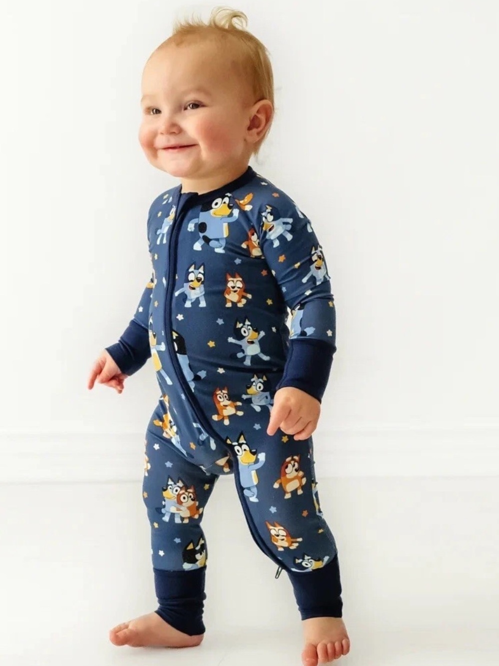 Little Sleepies Bluey Bamboo Zippy Pajamas One Piece Blue Size 6-12 months